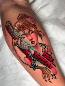 Geisha neo traditional tattoo